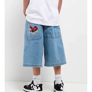 NWT Youth ALAB ZUMIEZ Mega Shant Pixe Denim Shorts, 27